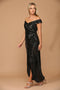 Formal Evening Gown with Long Off Shoulder