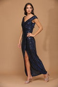 Formal Evening Gown with Long Off Shoulder