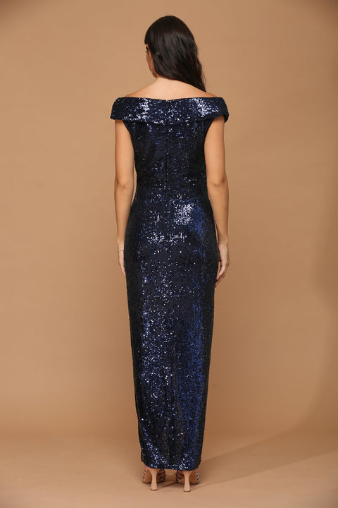 Formal Evening Gown with Long Off Shoulder