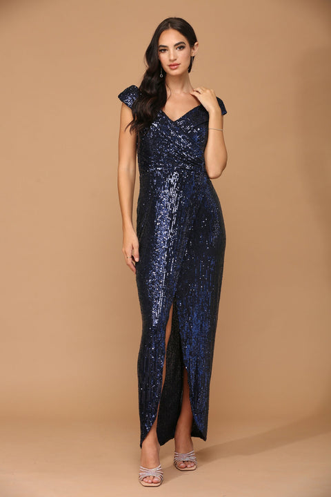 Formal Evening Gown with Long Off Shoulder