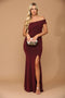 Long Metallic One Shoulder Formal Prom Dress