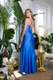 Long Spaghetti Strap Bridesmaids Formal Prom Gown