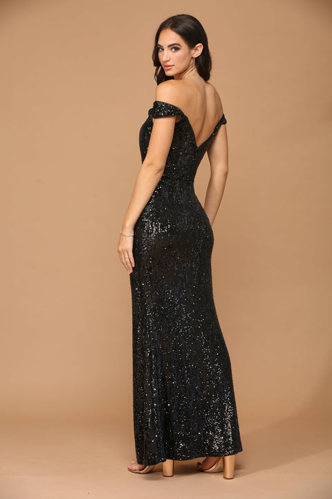 Prom Long Formal Fitted Sequins  Dress