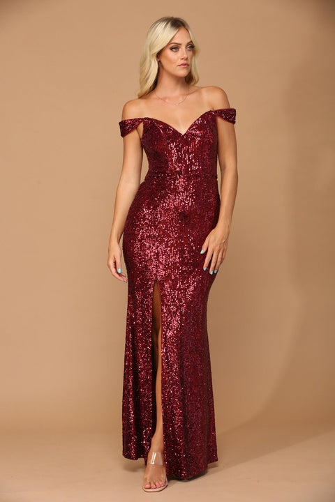 Prom Long Formal Fitted Sequins  Dress