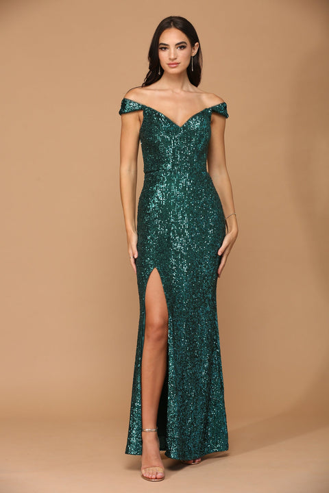 Prom Long Formal Fitted Sequins  Dress