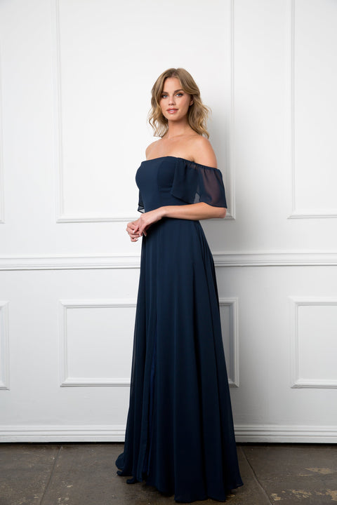 Long Formal Chiffon Evening Gown for Bridesmaids