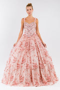Elizabeth K GL1959 3D Applique Sleeveless Ball Gown sweet 16 Quince Dress