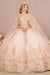 Elizabeth K GL3104: Ball Gown with 3D Butterfly Cape