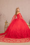 Cape Sleeve Ball Gown with 3D Butterfly  by Elizabeth K GL3110