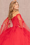 Cape Sleeve Ball Gown with 3D Butterfly  by Elizabeth K GL3110