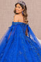 Butterfly Cape Sleeve Ball Gown in 3D by Elizabeth K GL3111