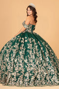 Elizabeth K GL3077: Off-Shoulder Ball Gown with 3D Butterfly Detailing