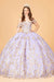 Elizabeth K GL3077: Off-Shoulder Ball Gown with 3D Butterfly Detailing