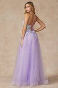 Juliet 2401: 3D Butterfly Puff Sleeve Corset Gown