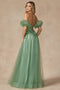 Juliet 2401: 3D Butterfly Puff Sleeve Corset Gown