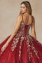 Sleeveless 3D Butterfly Cape Ball Gown by Juliet 1442