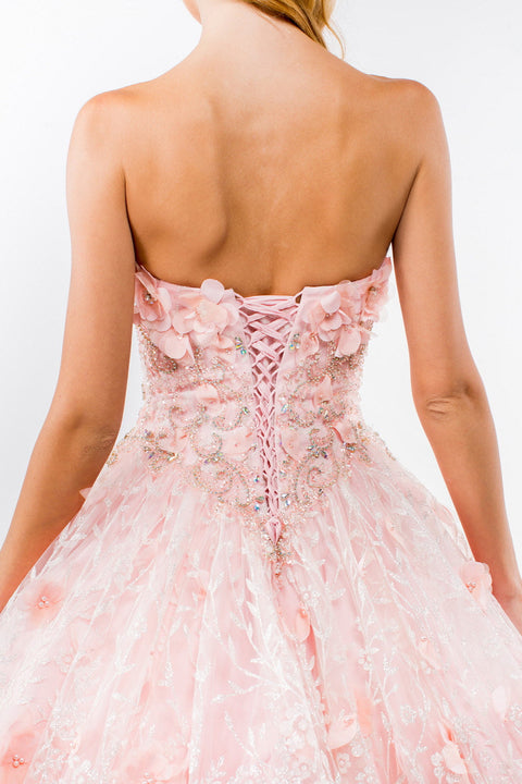 Floral Cape Ball Gown 3D by Elizabeth K GL1939