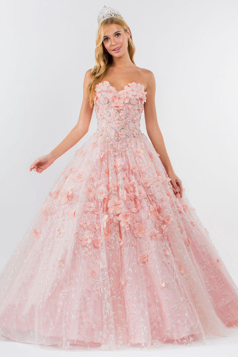 Floral Cape Ball Gown 3D by Elizabeth K GL1939