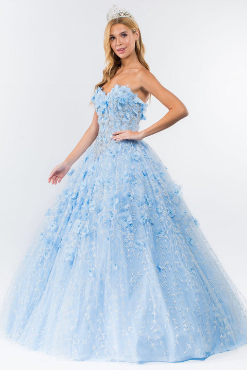 Floral Cape Ball Gown 3D by Elizabeth K GL1939