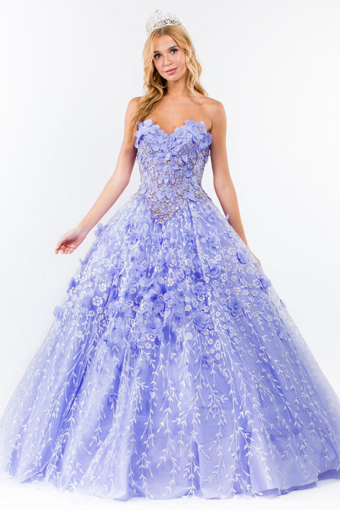 Floral Cape Ball Gown 3D by Elizabeth K GL1939