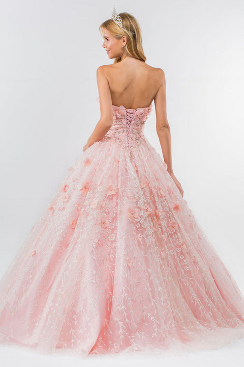Floral Cape Ball Gown 3D by Elizabeth K GL1939