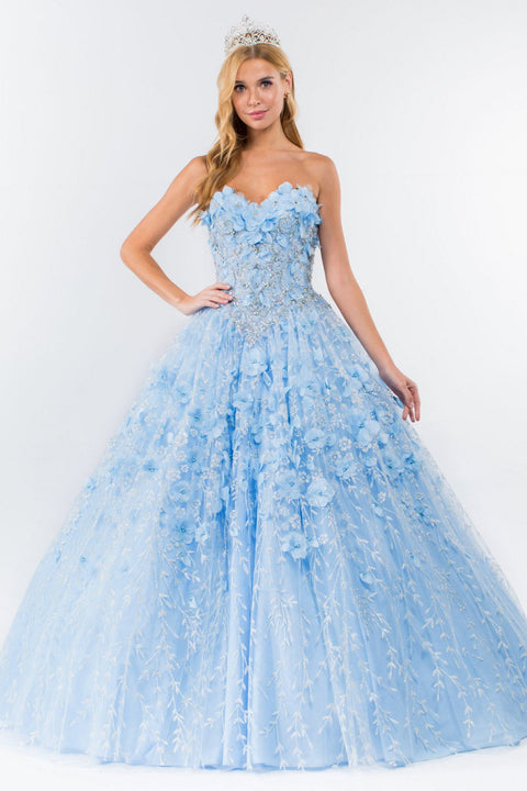 Floral Cape Ball Gown 3D by Elizabeth K GL1939