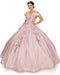 Glittery Ball Gown with 3D Floral by Cinderella Couture 8020J