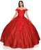 Glittery Ball Gown with 3D Floral by Cinderella Couture 8020J