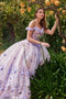 Glittery Off Shoulder with 3D Floral Ball Gown by Ladivine 15704