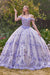 Glittery Off Shoulder with 3D Floral Ball Gown by Ladivine 15704