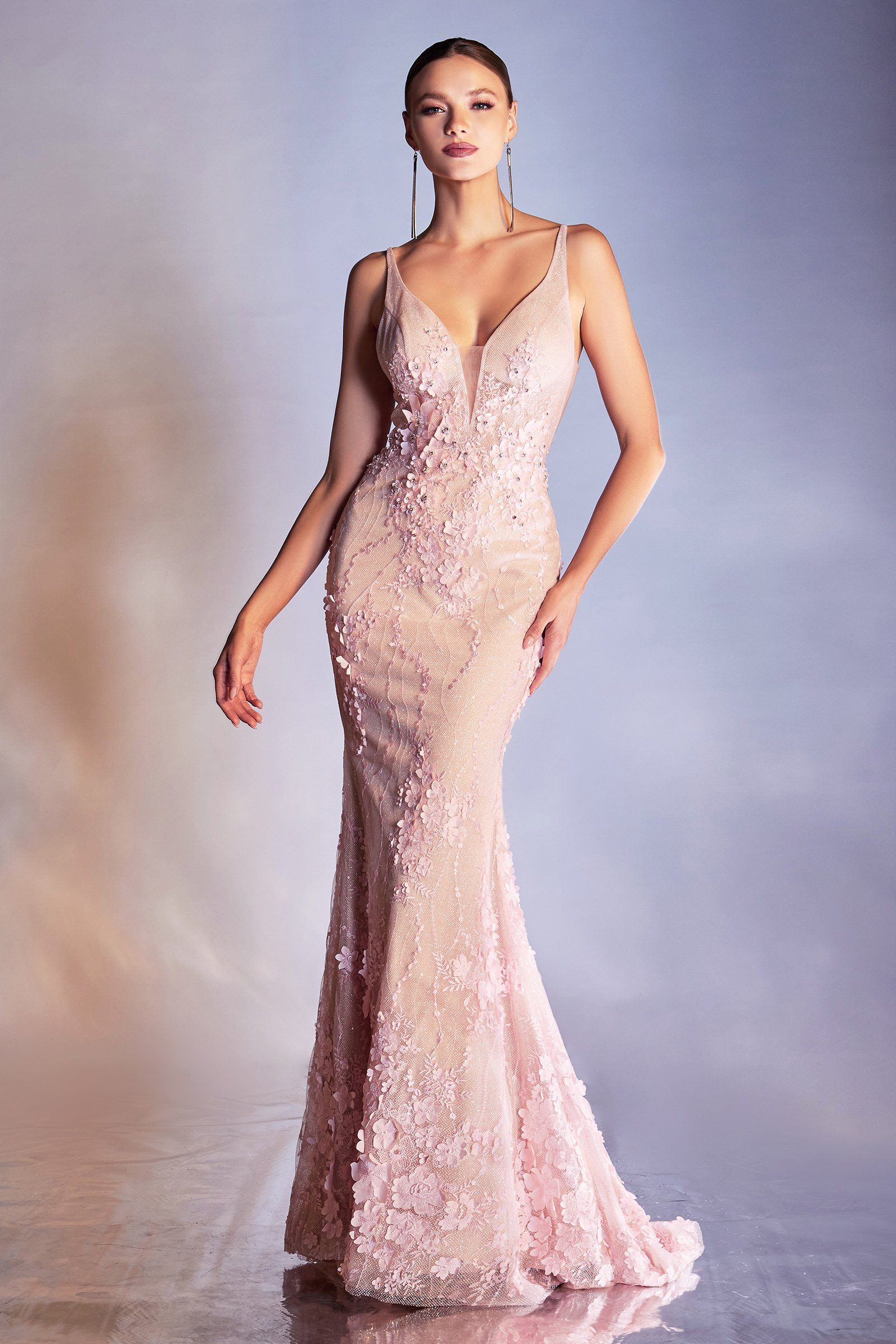 Cinderella Divine CDS403 3D Floral Mermaid Prom Dress– sheerdreamz