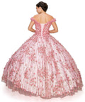 Off Shoulder 3D Floral Ball Gown by Cinderella Couture 8021J