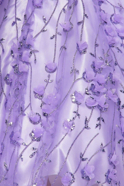 Off Shoulder 3D Floral Ball Gown by Cinderella Couture 8021J