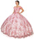 Off Shoulder 3D Floral Ball Gown by Cinderella Couture 8021J