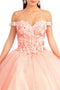 Elizabeth K GL1960: Off-Shoulder Ball Gown with 3D Floral Detailing