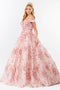 Elizabeth K GL1962 3D Floral Off Shoulder Ball Gown Quinceanera Dress