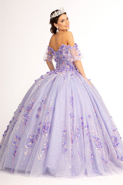 Elizabeth K GL1975 3D Off-Shoulder Floral Ball Gown