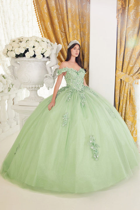 Enchanted Blossom Off Shoulder Ball Gown - Cinderella Divine 15710