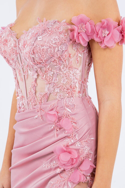 Blossom Elegance Off Shoulder Gown - Cinderella Couture 8050J