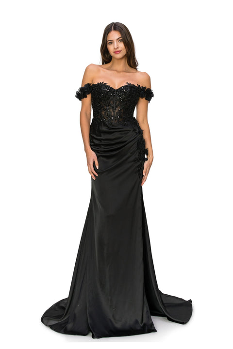 Blossom Elegance Off Shoulder Gown - Cinderella Couture 8050J