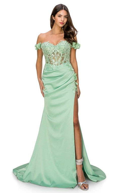 Blossom Elegance Off Shoulder Gown - Cinderella Couture 8050J