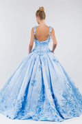 Elizabeth K GL1961 3D Floral Satin Ball Quinceanera Ball Gown.