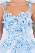 Elizabeth K GL1961 3D Floral Satin Ball Quinceanera Ball Gown.