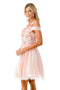 Coya S2713's Short Cold Shoulder Dress with 3D Florals