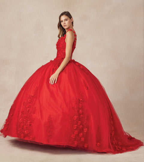Juliet 1437 3D Sleeveless Floral Ball Gown