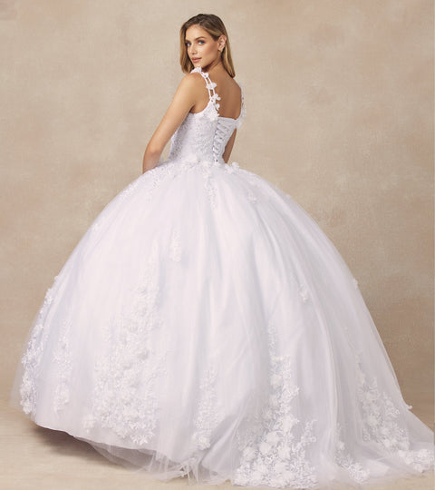 Juliet 1437 3D Sleeveless Floral Ball Gown