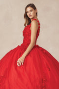 3D Sleeveless Floral Ball Gown by Juliet 1437