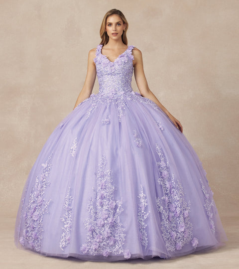 Juliet 1437 3D Sleeveless Floral Ball Gown