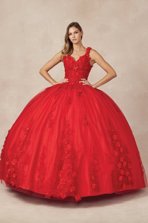 Juliet 1437 3D Sleeveless Floral Ball Gown