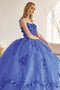 Floral Sleeveless Cape Ball Gown in 3D by Juliet 1436